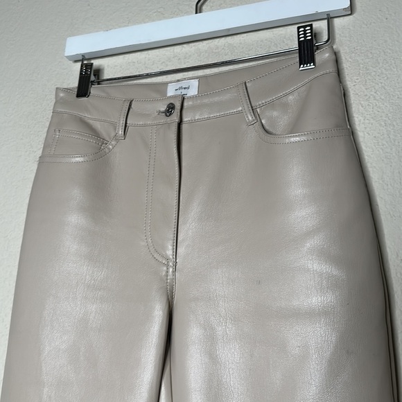 Wilfred The Melina Pant High-waisted Straight Leg Vegan Leather Pans Ivory Sz 2 - Picture 7 of 17